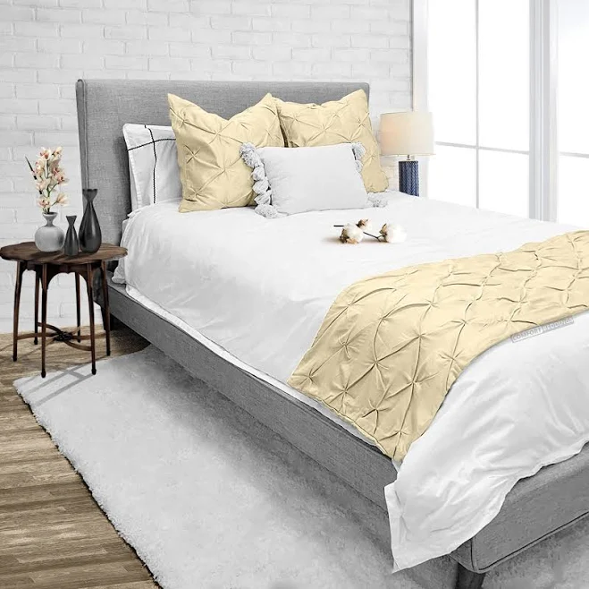 LUXURY 100% COTTON PINCH BED RUNNER SET