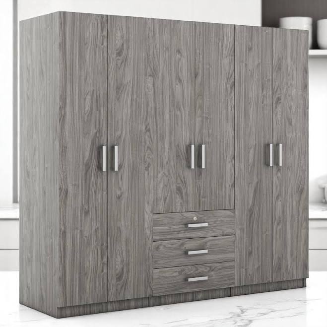 Modern 6-Door Wooden Wardrobe Armoire...
