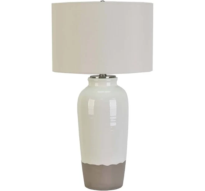 allen + roth 28-in White Glaze LED 3-...