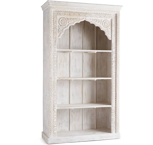 Ornate British Colonial Bookshelf