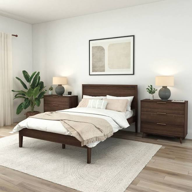 Plank+beam Duo Solid Wood Bed Frame w...