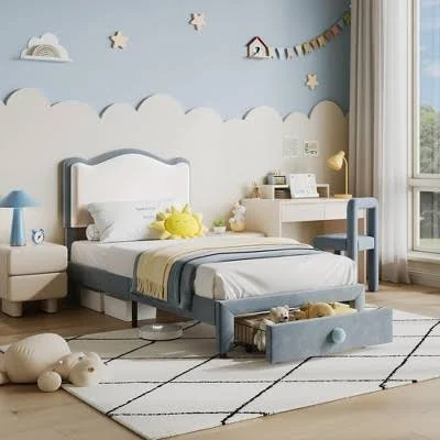 Princess Twin Platform Bed Frame with...