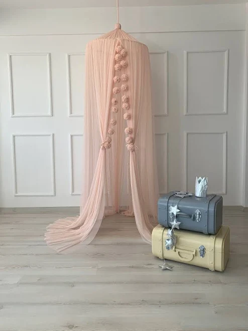 Salmon Tulle Bed Canopy, Princess Ten...