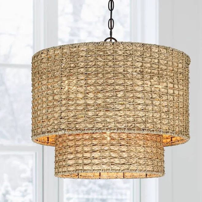 True Fine 4-Light Natural Rattan Trad...
