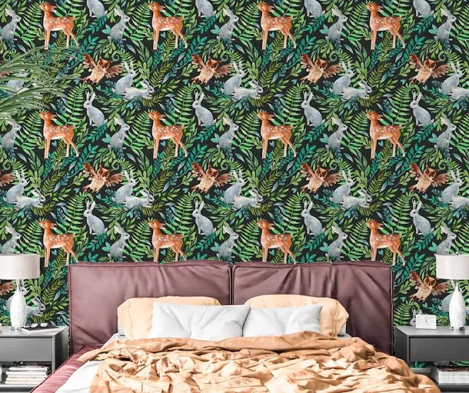 Woodland Wallpaper Peel and Stick, De...