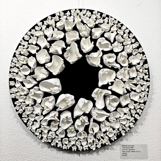 Black and white sculpture on canvas, ...