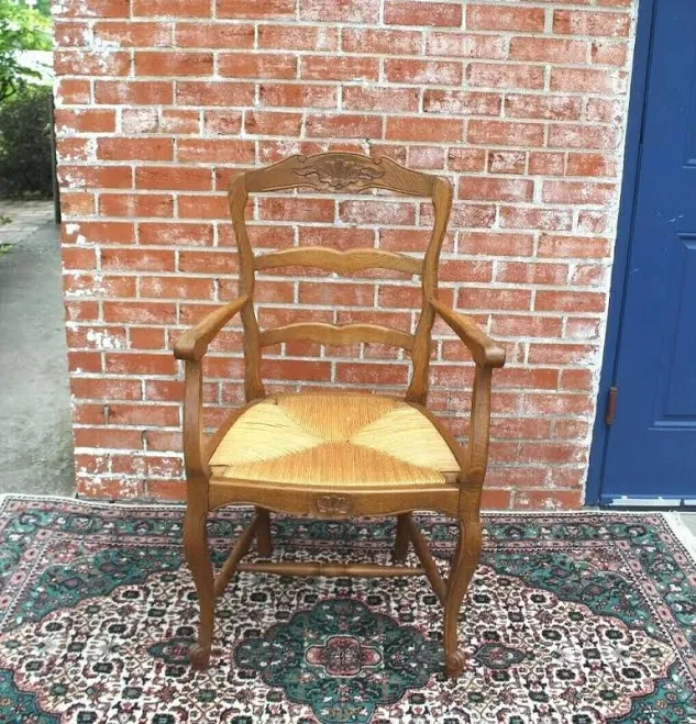 French Antique Louis XV Oak Armchair ...