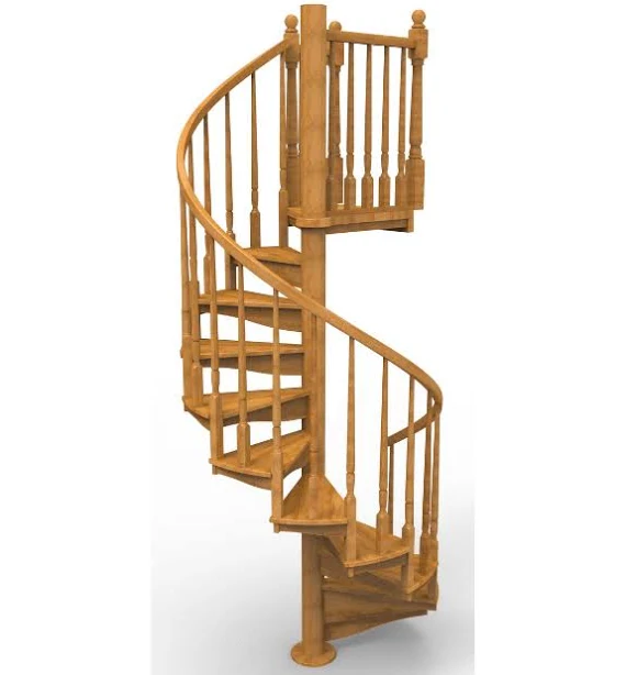 Solid Wood Spiral Staircase