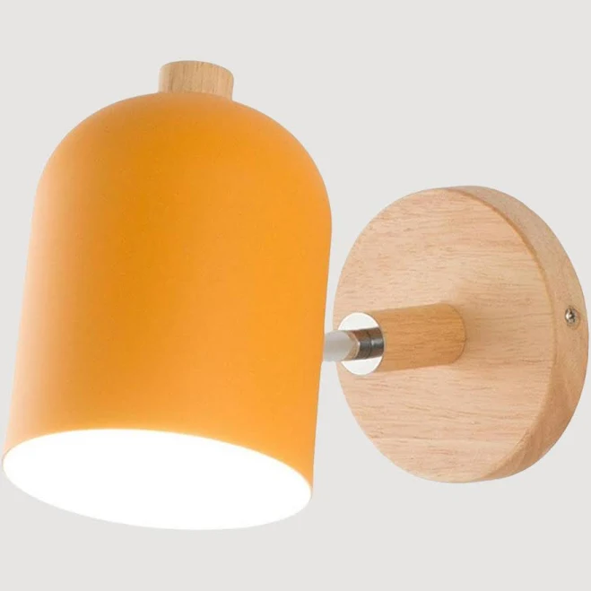 Scandinavian Wood Cylinder LED Wall S...