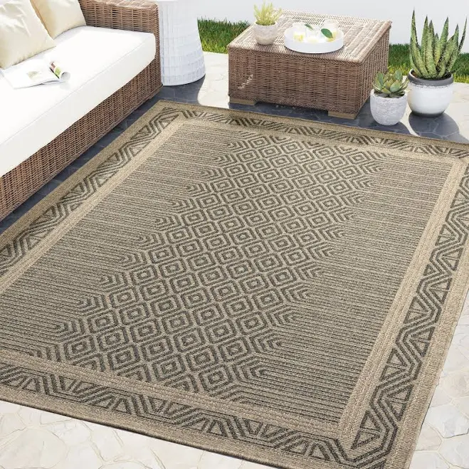Abani Rugs Patio PAT140A Outdoor Grey...