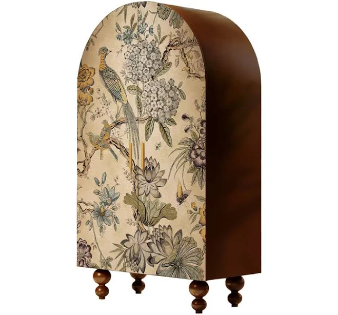 Arched Armoire Cabinet with Shelves &...