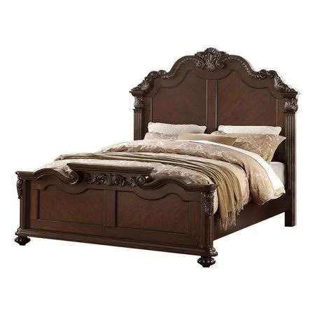 Benjara Splendidly Carved Queen Woode...