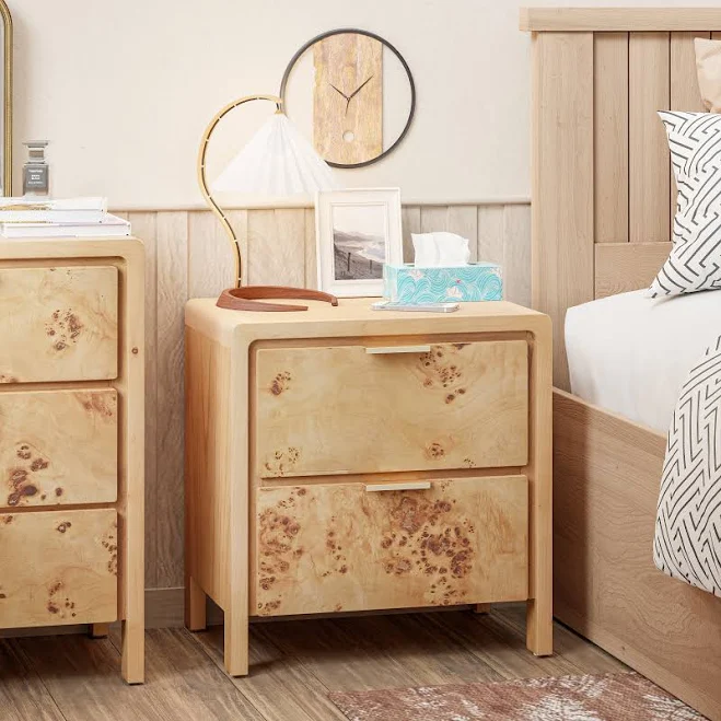 COZAYH Farmhouse 2-Drawer Nightstand