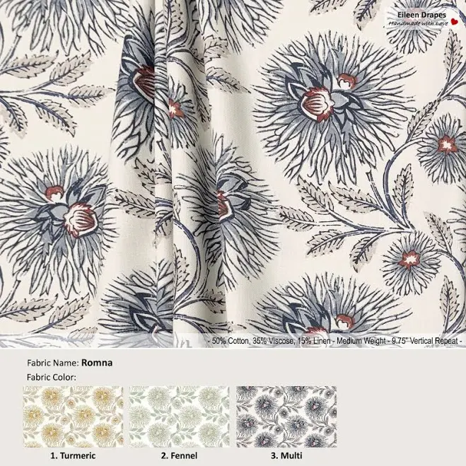 Romna; 3 Colors; Floral Gold Blue; Co...