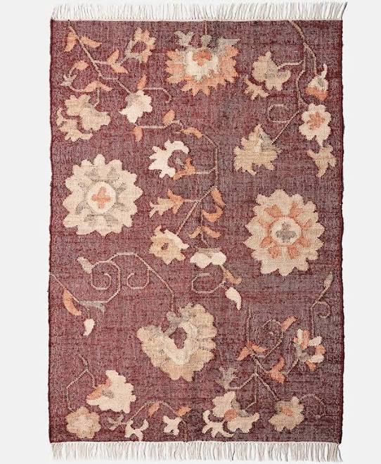 Rug Root Handwoven Floral Wool Rug