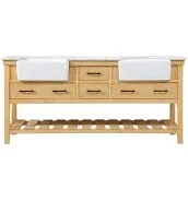 Timeless Home 72 in. Double Sink Natu...