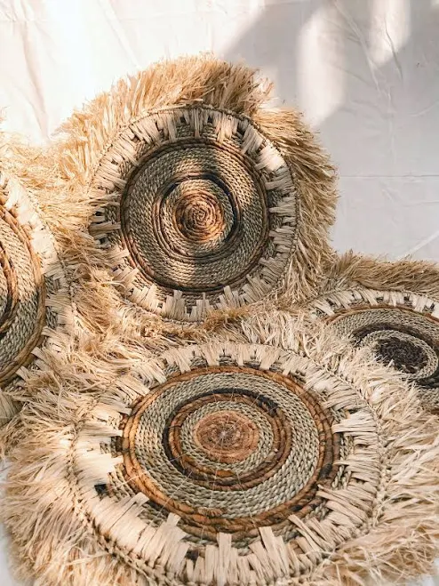 Bohemian Banana Bark Fringe Wall Deco...