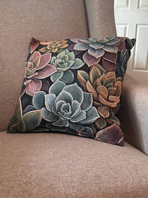 Woven Succulent Pillow | Colorful Pla...
