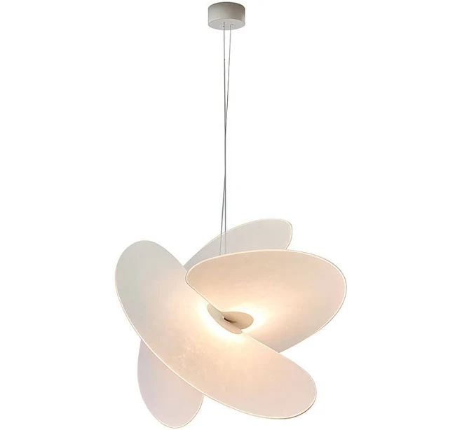 Large White Pendant Light: Sculptural...