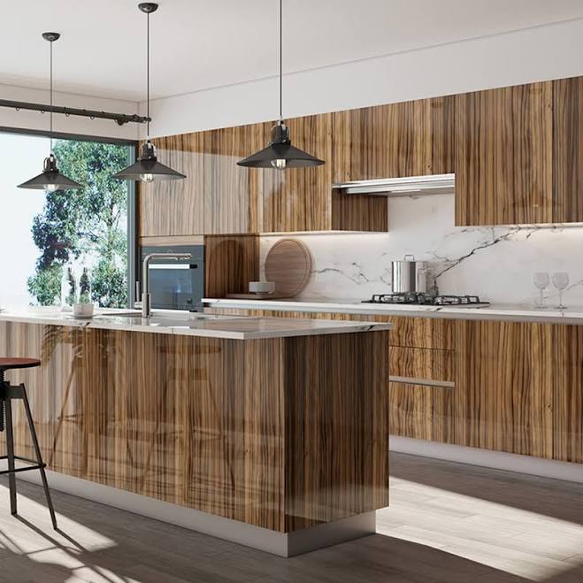 Light Wood Gloss RTA Kitchen Cabinets...