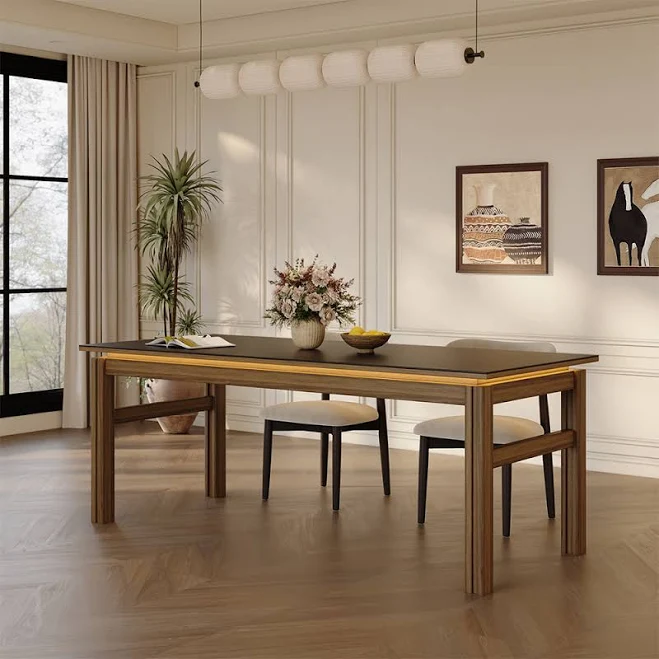 Modern LED Light Strip Dining Table M...