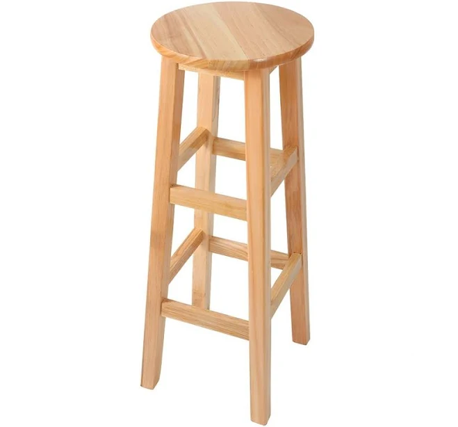Modern Round Seat Barstool with Footrest