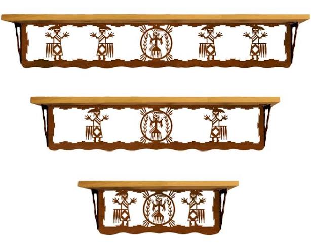 Yei Design Metal Wall Shelf with Wood...