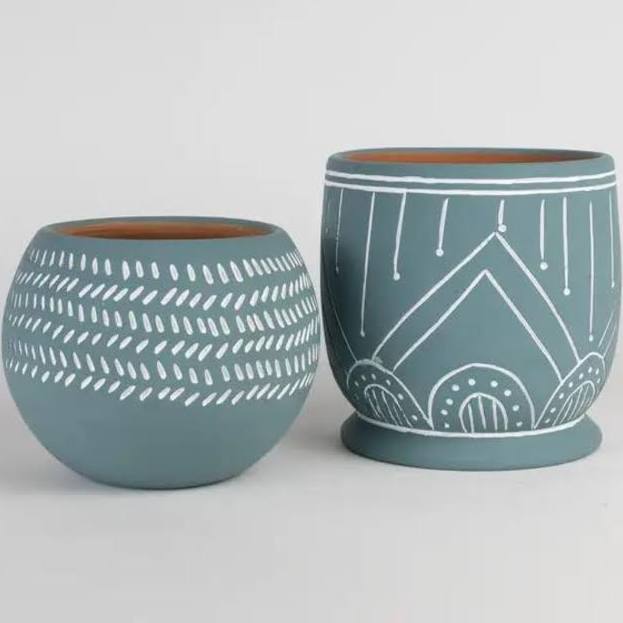 Geo Terracotta Pots