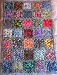Colorful Granny Square Crochet Blanke...