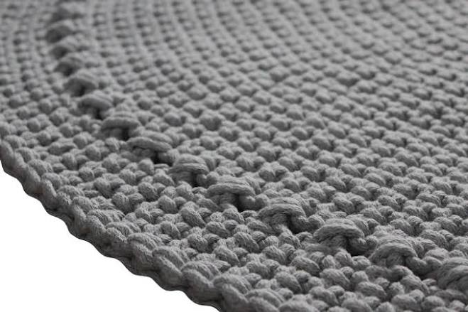 Handmade Crochet Rug | Dark Grey Cott...