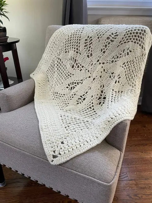 Handmade Crocheted Square Lacy Floral...