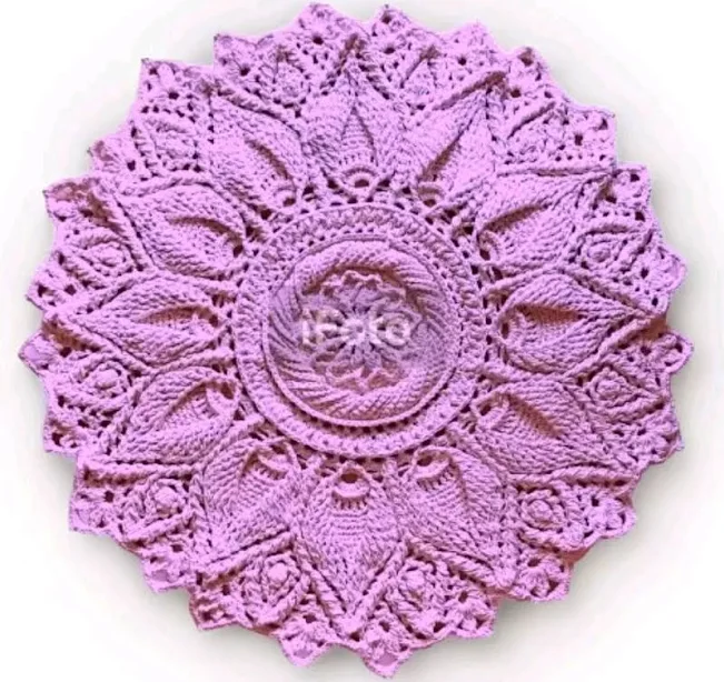 Handmade Lilac Pink Mandala Rug | 100...