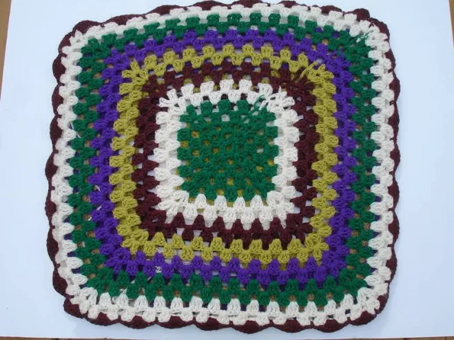 Vintage Crochet Granny Square Afghan ...