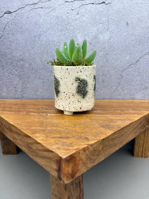 Green Floral Mini Ceramic Desktop Pla...