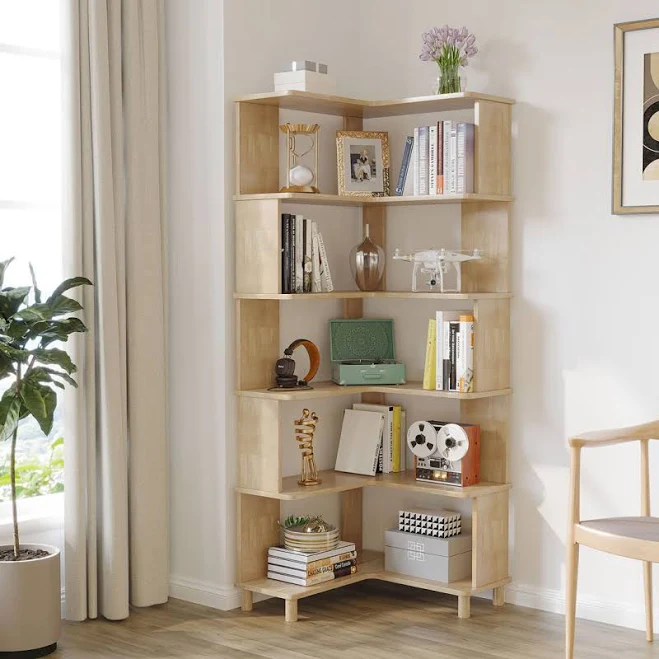 Latitude Run Beige Corner Bookshelf