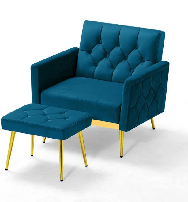 Mercer41 Teal Velvet Accent Armchair ...