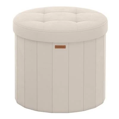 Round Storage Ottoman with Removable Lid