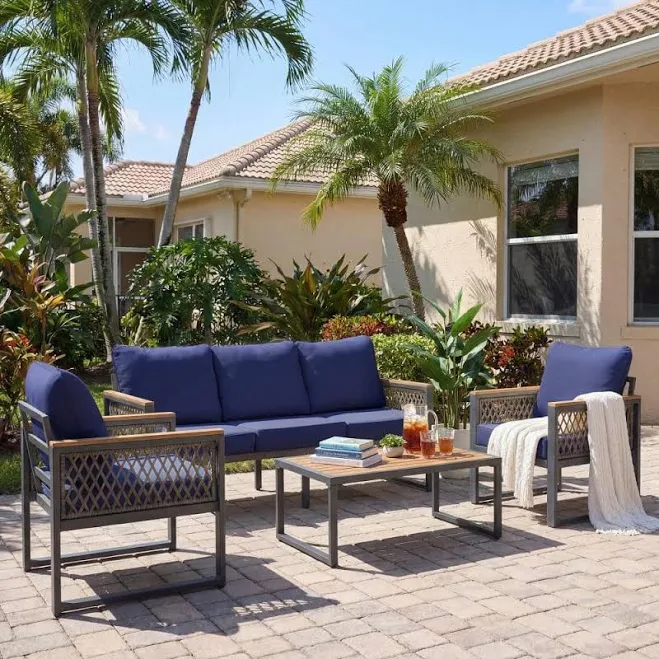 UPHA 5-Person Modern Metal Patio Sofa...
