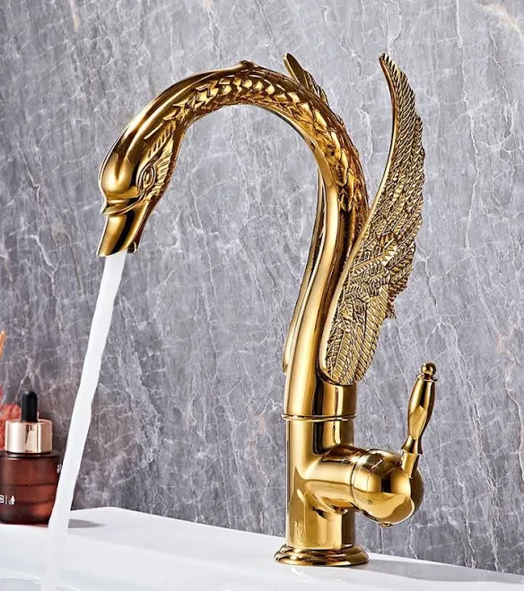 Luxury Gold Swan Faucet – Ornate Swan...