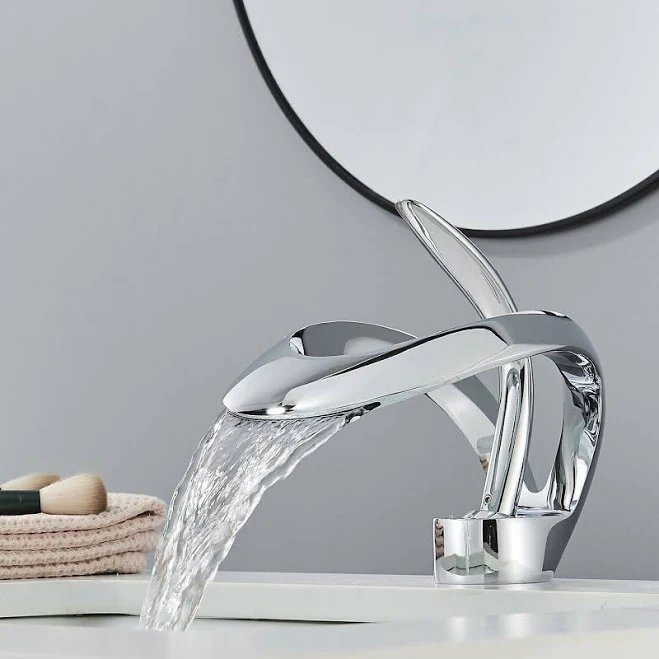 Modern Waterfall Bathroom Sink Faucet