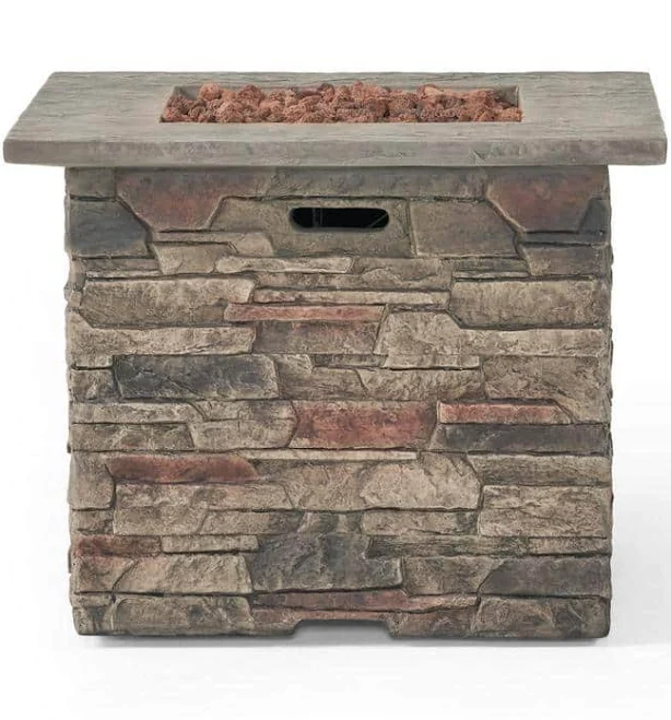 Awalua 32 inch Square MGO Fire Pit wi...