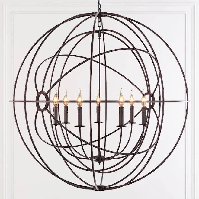 MN Iron Orb Multi-Ring Chandelier
