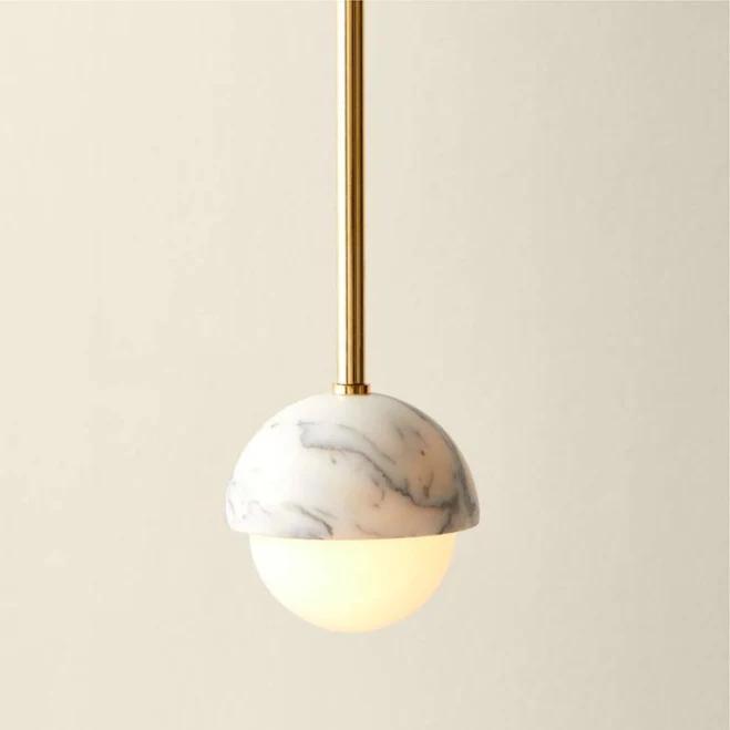 Polaris White Marble And Brass Globe ...