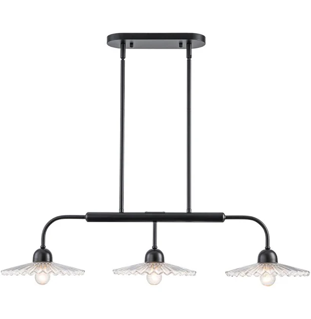 MENCOLULU 3-Light Modern Matte Black ...