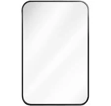 24 in. W x 32 in. H Matte Black Metal...