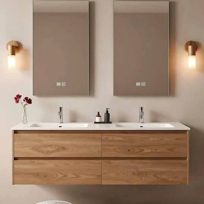 60”-84” Double Sink Floating Bathroom...