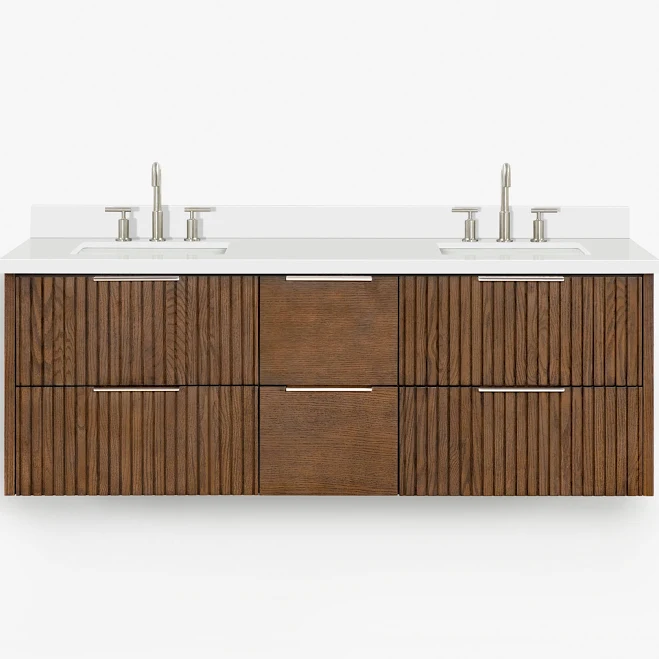 ARIEL Lucia 60 in. Double Sink Floati...