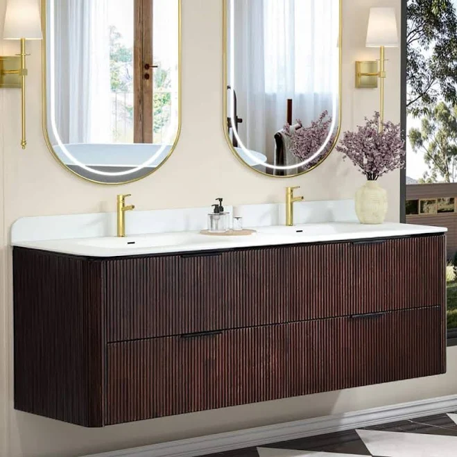 AZDHOME 60 in. Wall-Mounted Bathroom ...