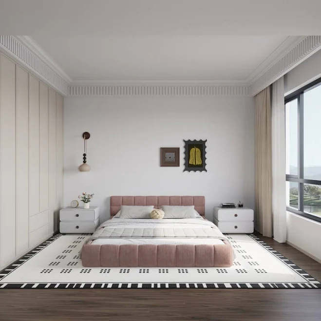 Ebern Designs Chenille Upholstered Be...