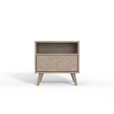 eLuxury Chevron Wood Nightstand